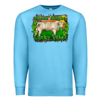 Ocean Blue Thick Thighs Lucky Vibes Charolais Bull Premium Sweatshirt - RanaPortraitStore