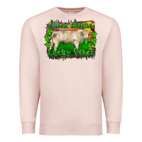 Pale Pink Thick Thighs Lucky Vibes Charolais Bull Premium Sweatshirt - RanaPortraitStore
