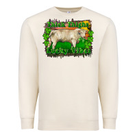 Sandshell Thick Thighs Lucky Vibes Charolais Bull Premium Sweatshirt - RanaPortraitStore