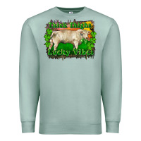 Seafoam Thick Thighs Lucky Vibes Charolais Bull Premium Sweatshirt - RanaPortraitStore