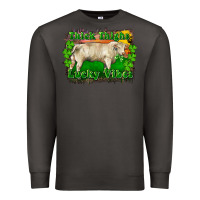 Smoke Thick Thighs Lucky Vibes Charolais Bull Premium Sweatshirt - RanaPortraitStore
