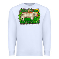 White Thick Thighs Lucky Vibes Charolais Bull Premium Sweatshirt - RanaPortraitStore