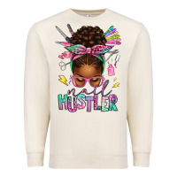 Sandshell nail hustler afro messy bun Premium Sweatshirt - texasbilliewilder
