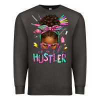 Smoke nail hustler afro messy bun Premium Sweatshirt - texasbilliewilder