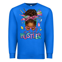 True Royal nail hustler afro messy bun Premium Sweatshirt - texasbilliewilder