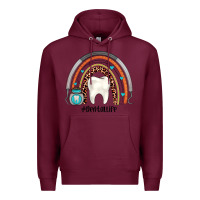 Burgundy dentallife rainbow Premium Hoodie - JahusDesignShop