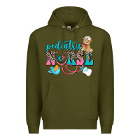 Army Green pediatric nurse Premium Hoodie - AdoDesignShop
