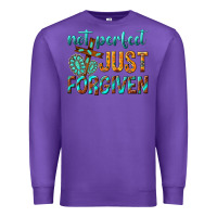 Purple not perfect just forgiven Premium Sweatshirt - texasbilliewilder