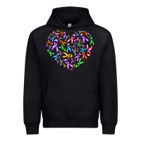 Cancer Ribbon Heart Urban Hoodie | Teevron