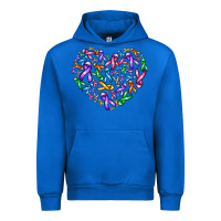 Cobalt cancer ribbon heart Urban Hoodie - AdoDesignShop
