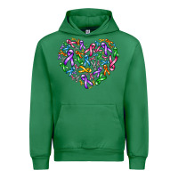 Emerald cancer ribbon heart Urban Hoodie - AdoDesignShop