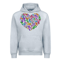 Heather Grey cancer ribbon heart Urban Hoodie - AdoDesignShop