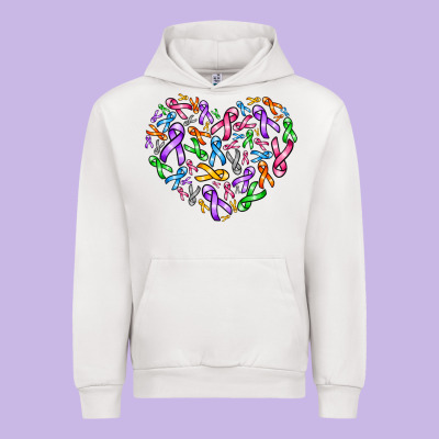 Cancer Ribbon Heart Urban Hoodie Designed By Adodesignshop