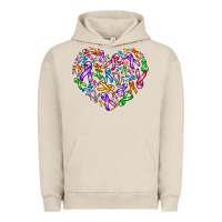 Pigment French Oak cancer ribbon heart Urban Hoodie - AdoDesignShop