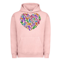 Pigment Salmon cancer ribbon heart Urban Hoodie - AdoDesignShop
