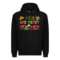 Black one merry teacher Premium Hoodie - AdoDesignShop