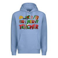 Colony Blue one merry teacher Premium Hoodie - AdoDesignShop