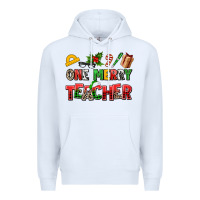White one merry teacher Premium Hoodie - AdoDesignShop