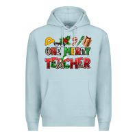 Blue Mist one merry teacher Premium Hoodie - AdoDesignShop