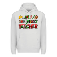 Dove Grey one merry teacher Premium Hoodie - AdoDesignShop