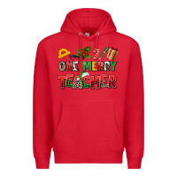 Red one merry teacher Premium Hoodie - AdoDesignShop