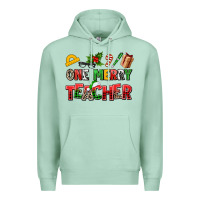 Seafoam one merry teacher Premium Hoodie - AdoDesignShop