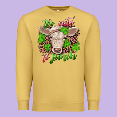 Premium Sweatshirt Too cute to pinch charolais calf