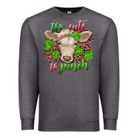 Charcoal Heather Too cute to pinch charolais calf Premium Sweatshirt - RanaPortraitStore