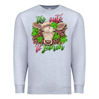 Heather Grey Too cute to pinch charolais calf Premium Sweatshirt - RanaPortraitStore