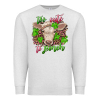 Oatmeal Heather Too cute to pinch charolais calf Premium Sweatshirt - RanaPortraitStore