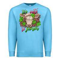Ocean Blue Too cute to pinch charolais calf Premium Sweatshirt - RanaPortraitStore
