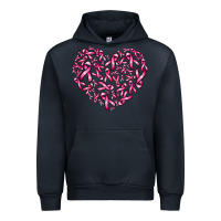 Navy breast cancer ribbon heart Urban Hoodie - AdoDesignShop