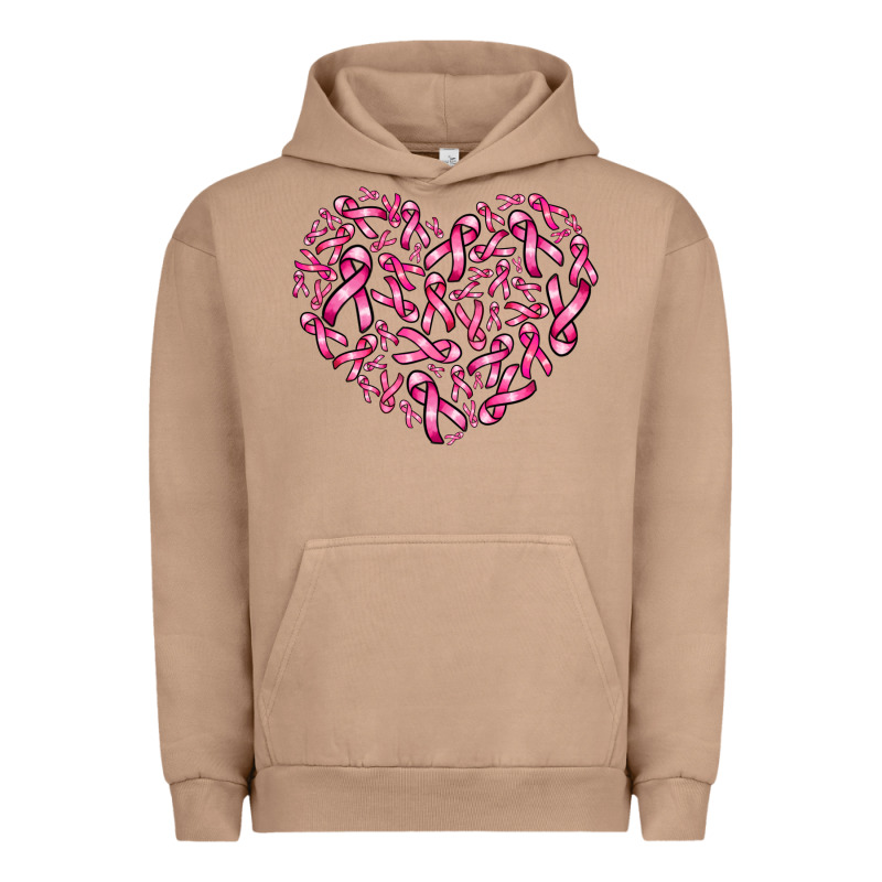 Breast Cancer Ribbon Heart Urban Hoodie by AdoDesignShop | Teevron