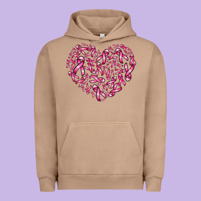 Breast Cancer Ribbon Heart Urban Hoodie Designed By Adodesignshop