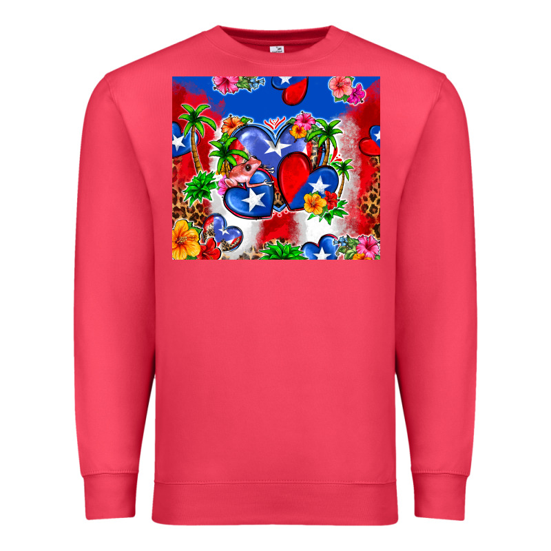 Puerto Rico Hearts Premium Sweatshirt by Zillion Design Studio | Teevron
