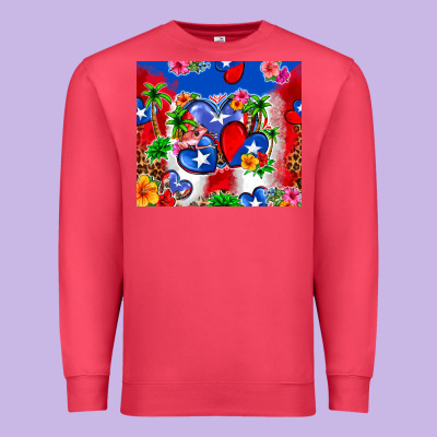 Puerto Rico Hearts Premium Sweatshirt Designed By Zillion Design Studio