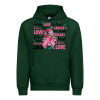 Forest Green breast cancer ribbons with cancer words Urban Hoodie - AdoDesignShop