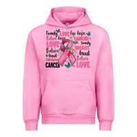 Fuchsia Pink breast cancer ribbons with cancer words Urban Hoodie - AdoDesignShop