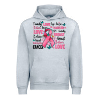 Heather Grey breast cancer ribbons with cancer words Urban Hoodie - AdoDesignShop