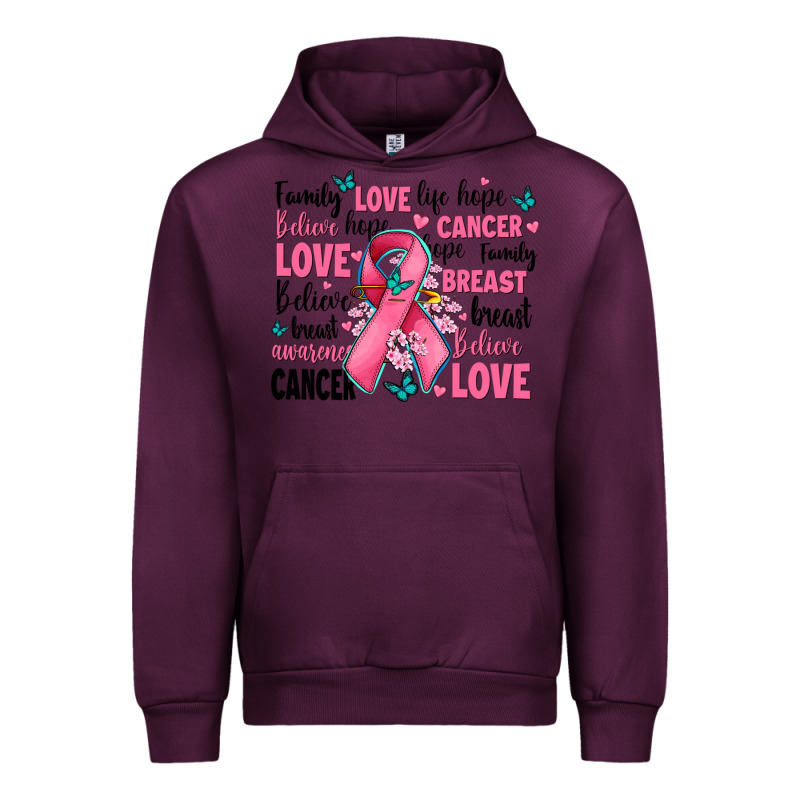 Breast Cancer Ribbons With Cancer Words Urban Hoodie by AdoDesignShop | Teevron