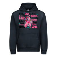 Navy breast cancer ribbons with cancer words Urban Hoodie - AdoDesignShop