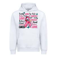 White breast cancer ribbons with cancer words Urban Hoodie - AdoDesignShop