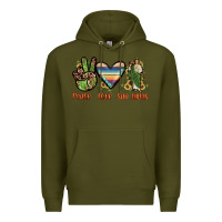 Army Green peace love san judas Premium Hoodie - JahusDesignShop