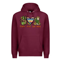 Burgundy peace love san judas Premium Hoodie - JahusDesignShop