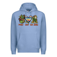 Colony Blue peace love san judas Premium Hoodie - JahusDesignShop