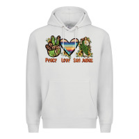 Dove Grey peace love san judas Premium Hoodie - JahusDesignShop
