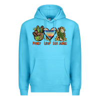 Ocean Blue peace love san judas Premium Hoodie - JahusDesignShop