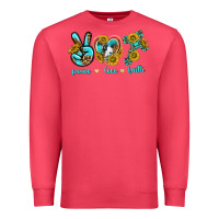 Cardinal peace love faith Premium Sweatshirt - texasbilliewilder