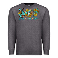 Charcoal Heather peace love faith Premium Sweatshirt - texasbilliewilder