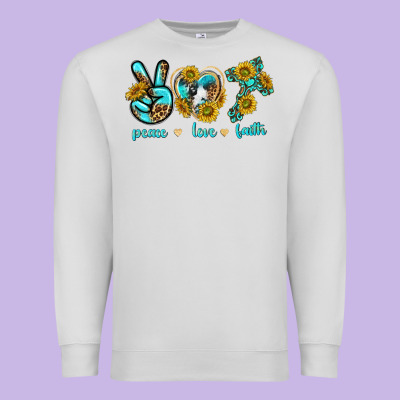 Premium Sweatshirt peace love faith